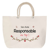 Sac Fête des Mères Mamie Famille Idée Cadeau anniversaire Noël Travail Boulot Métier Départ Retraite Collègue Femme cabas shopping plage
