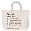Sac Fête des Mères Mamie Famille Idée Cadeau anniversaire Noël Travail Boulot Métier Départ Retraite Collègue Femme cabas shopping plage