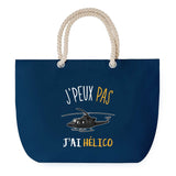 Sac de plage Bleu anse corde J'peux Pas Hélico