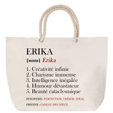 Sac Fête des Mères Mamie Famille Idée Cadeau anniversaire Noël Travail Boulot Métier Départ Retraite Collègue Femme cabas shopping plage