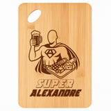 Planche bambou gravée personnalisée homme idée cadeau Fête des Pères apéro 30×20 prénom cuisine plateau fromage anniversaire noel papa papi 