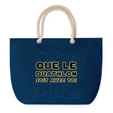 Sac de plage Bleu anse corde Duathlon soit avec toi