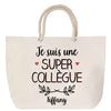 Sac Fête des Mères Mamie Famille Idée Cadeau anniversaire Noël Travail Boulot Métier Départ Retraite Collègue Femme cabas shopping plage