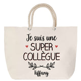 Sac Fête des Mères Mamie Famille Idée Cadeau anniversaire Noël Travail Boulot Métier Départ Retraite Collègue Femme cabas shopping plage