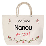 Sac Fête des Mères Mamie Famille Idée Cadeau anniversaire Noël Travail Boulot Métier Départ Retraite Collègue Femme cabas shopping plage