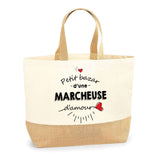 Sac Jute Fête des Mères Fêtes des Pères Mamie Papi Famille Idée Cadeau anniversaire Noël Travail Boulot Métier Départ Retraite Collègue Femme Homme