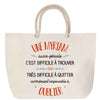 Sac Fête des Mères Mamie Famille Idée Cadeau anniversaire Noël Travail Boulot Métier Départ Retraite Collègue Femme cabas shopping plage