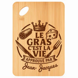 Planche bambou gravée personnalisée homme idée cadeau Fête des Pères apéro 30×20 prénom cuisine plateau fromage anniversaire noel papa papi 