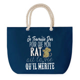 Sac de plage Bleu anse corde Rat Travailler Dur
