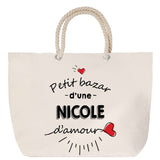 Sac Fête des Mères Mamie Famille Idée Cadeau anniversaire Noël Travail Boulot Métier Départ Retraite Collègue Femme cabas shopping plage