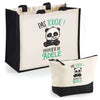 Cabas femme sac plage ou shopping tote bag pochette trousse Idée cadeau original pour anniversaire Noël travail départ retraite collègue famille fete des mères maman mamie