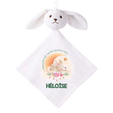 Doudou Bébé Lapin Heloise Adorable Quand Je Dors Gaze de Coton Cadeau Baby Shower