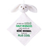 Doudou Bébé Lapin Humour Haut Rhinois Gaze de Coton Cadeau Baby Shower