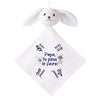 Doudou Bébé Lapin Humour Papa Tu Peux Le Faire Gaze de Coton Cadeau Baby Shower