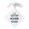 Doudou Bébé Lapin L'Assistant de Ruche de Mamie Cadeau Naissance Garçon Nouveau Né