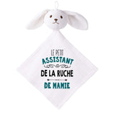 Doudou Bébé Lapin L'Assistant de Ruche de Mamie Cadeau Naissance Garçon Nouveau Né