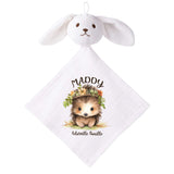 Doudou Bébé Lapin Mady Bouille Hérisson Gaze de Coton Cadeau Baby Shower