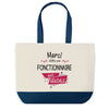 Sac de shopping bleu Merci Fonctionnaire Géniale