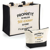 Cabas homme sac plage ou shopping tote bag pochette trousse Idée cadeau original pour anniversaire Noël travail départ retraite collègue famille fetes des pères papa papi