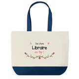 Sac de shopping bleu Libraire au Top
