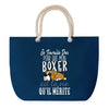 Sac de plage Bleu anse corde Boxer Travailler Dur pour mon Chien