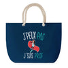 Sac de Plage Bleu avec Anse Corde J'peux Pas Prof