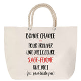 Sac Fête des Mères Mamie Famille Idée Cadeau anniversaire Noël Travail Boulot Métier Départ Retraite Collègue Femme cabas shopping plage
