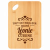 Planche bambou gravée personnalisée femme idée cadeau Fête des Mères apéro 30×20 prénom cuisine plateau fromage anniversaire noel maman mamie