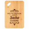 Planche bambou gravée personnalisée homme idée cadeau Fête des Pères apéro 30×20 prénom cuisine plateau fromage anniversaire noel papa papi 