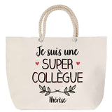 Sac Fête des Mères Mamie Famille Idée Cadeau anniversaire Noël Travail Boulot Métier Départ Retraite Collègue Femme cabas shopping plage