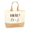 Sac Jute Fête des Mères Fêtes des Pères Mamie Papi Famille Idée Cadeau anniversaire Noël Travail Boulot Métier Départ Retraite Collègue Femme Homme
