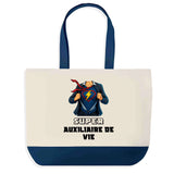 Sac Fête des Mères Mamie Famille Idée Cadeau anniversaire Noël Travail Boulot Métier Départ Retraite Collègue Femme cabas shopping plage
