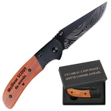 cadeau homme personnalisé idée papa fête des pères noël mari saint valentin élégant pratique gravé inox bois acier durable pliant de poche utile aventurier randonneur bricoleur chic original compagnon plein air robuste cadeau unique