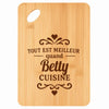 Planche bambou gravée personnalisée femme idée cadeau Fête des Mères apéro 30×20 prénom cuisine plateau fromage anniversaire noel maman mamie