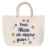 Sac Fête des Mères Mamie Famille Idée Cadeau anniversaire Noël Travail Boulot Métier Départ Retraite Collègue Femme cabas shopping plage