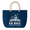 Sac de plage Bleu anse corde BMX Légende Humour Geek