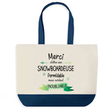 Sac de shopping bleu Merci Snowboardeuse Inoubliable Femme