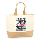 Sac Jute Fête des Mères Fêtes des Pères Mamie Papi Famille Idée Cadeau anniversaire Noël Travail Boulot Métier Départ Retraite Collègue Femme Homme