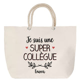 Sac Fête des Mères Mamie Famille Idée Cadeau anniversaire Noël Travail Boulot Métier Départ Retraite Collègue Femme cabas shopping plage