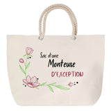 Sac Fête des Mères Mamie Famille Idée Cadeau anniversaire Noël Travail Boulot Métier Départ Retraite Collègue Femme cabas shopping plage