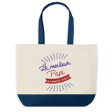 Sac de shopping bleu Papi Meilleur du Monde