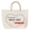 Sac Fête des Mères Mamie Famille Idée Cadeau anniversaire Noël Travail Boulot Métier Départ Retraite Collègue Femme cabas shopping plage
