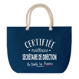 Sac de plage Bleu anse corde Certifiée meilleure Secrétaire de Direction