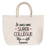 Sac Fête des Mères Mamie Famille Idée Cadeau anniversaire Noël Travail Boulot Métier Départ Retraite Collègue Femme cabas shopping plage