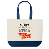 Sac de shopping bleu Merci Coiffeur Génial