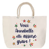 Sac Fête des Mères Mamie Famille Idée Cadeau anniversaire Noël Travail Boulot Métier Départ Retraite Collègue Femme cabas shopping plage
