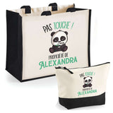 Cabas femme sac plage ou shopping tote bag pochette trousse Idée cadeau original pour anniversaire Noël travail départ retraite collègue famille fete des mères maman mamie
