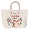 Sac Fête des Mères Mamie Famille Idée Cadeau anniversaire Noël Travail Boulot Métier Départ Retraite Collègue Femme cabas shopping plage