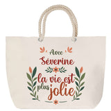 Sac Fête des Mères Mamie Famille Idée Cadeau anniversaire Noël Travail Boulot Métier Départ Retraite Collègue Femme cabas shopping plage