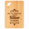 Planche bambou gravée personnalisée homme idée cadeau Fête des Pères apéro 30×20 prénom cuisine plateau fromage anniversaire noel papa papi 